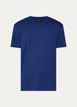 Armani Heren T-shirt met logoprint in de kleur Kobaltblauw