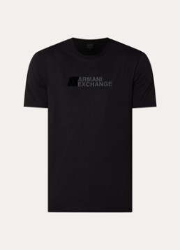 Armani Heren T-shirt met logoprint in de kleur Zwart