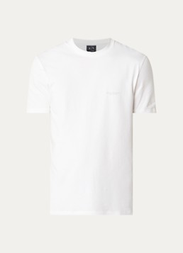Armani Heren T-shirt met 3D logo in de kleur Gebroken wit