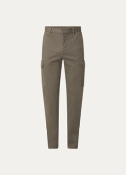 Armani Heren Straight fit chino met klepzakken in de kleur Donkerkhaki