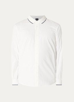 Armani Heren Regular fit overhemd met logoborduring in de kleur Wit