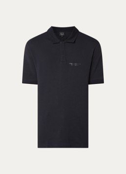 Armani Heren Regular fit polo met logo in de kleur Donkerblauw