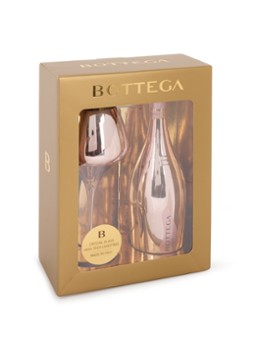 Bottega Bottega Rosé Gold Prosecco mousserende wijn met champagneglas in geschenkverpakking 750 ml - Deal