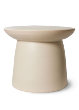 HKliving Earthenware L bijzettafel 37 x 46 cm Creme - Deal