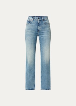Ralph Lauren Dames High waist straight leg jeans met lichte wassing in de kleur Indigo, maat: W 30