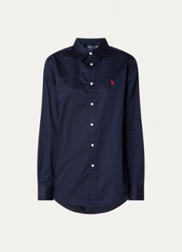Ralph Lauren Dames Blouse met logo in de kleur Donkerblauw, maat: S
