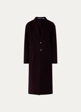 Ralph Lauren Dames Mantel van wol met paspelzakken in de kleur Bordeauxrood, maat: S