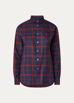 Ralph Lauren Dames Blouse met ruitdessin in de kleur Rood, maat: L