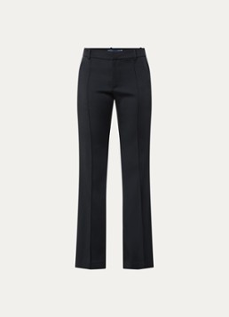 Ralph Lauren Dames Low waist flared fit pantalon van satijn met siernaad in de kleur Zwart, maat: 36