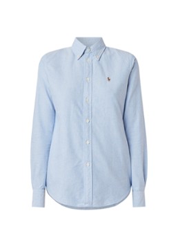 Ralph Lauren Dames Harper blouse van katoen in de kleur Lichtblauw, maat: XXS