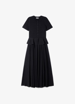 Sandro Dames Semi-transparante midi jurk met peplum in de kleur Zwart