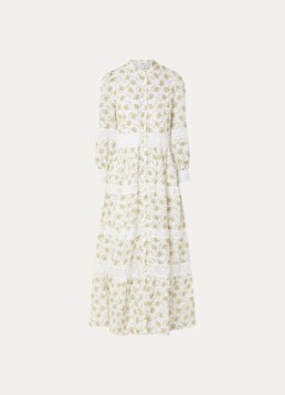 Sandro Dames Maxi jurk met bloemenprint in de kleur Gebroken wit