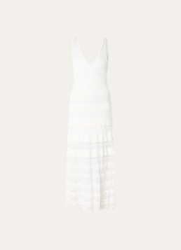 Sandro Dames Semi-transparante maxi jurk in de kleur Gebroken wit