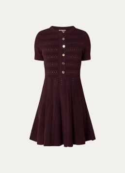 Sandro Dames Mini jurk met knoopsluiting in de kleur Bordeauxrood