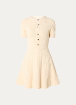 Sandro Dames Mini jurk met knoopsluiting in de kleur Ivoor