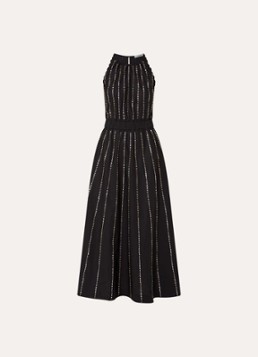 Sandro Dames Midi jurk met studs en cut-out detail in de kleur Zwart