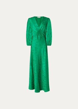 Sandro Dames Maxi tuniekjurk met cut out detail in de kleur Donkergroen