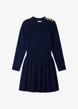 Sandro Dames Mini jurk met plooien in de kleur Blauw