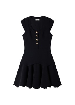 Sandro Dames Mini jurk met plooien in de kleur Zwart