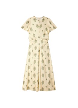 Sandro Dames Maxi jurk met paisley dessin in de kleur Lichtgeel