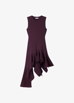 Sandro Dames Asymmetrische gedrapeerde midi-jurk in de kleur Bruin