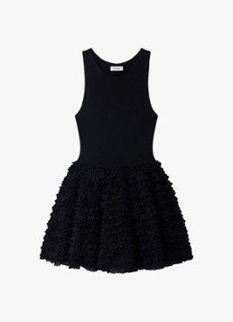 Sandro Dames Mini jurk met volant in de kleur Zwart