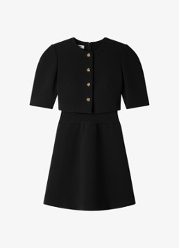 Sandro Dames Mini jurk met ronde hals in de kleur Zwart