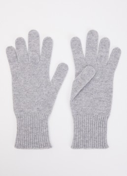 Benetton Dames Ribgebreide handschoen van wol in de kleur Lichtgrijs