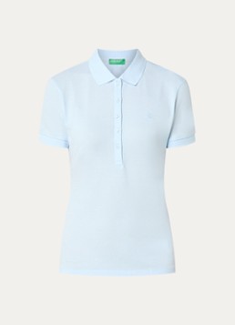 Benetton Dames Polo met logo in de kleur Lichtblauw