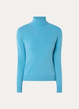 Benetton Dames Fijngebreide coltrui van merino wol in de kleur Donkerblauw