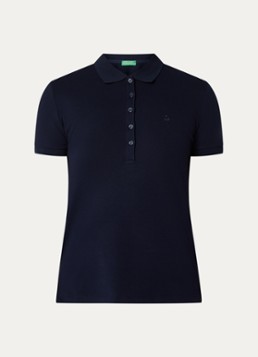 Benetton Dames Polo met logo in de kleur Blauw