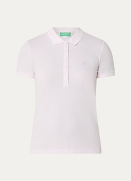 Benetton Dames Polo met logo in de kleur Lichtroze