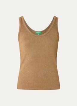 Benetton Dames Tanktop met lurex in de kleur Camel