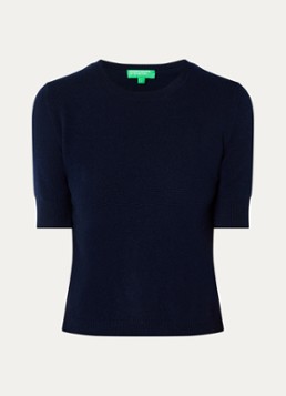 Benetton Dames Fijngebreide top van scheerwol in de kleur Blauw