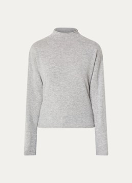 Benetton Dames Fijngebreide trui in kasjmierblend met opstaande kraag in de kleur Aquablauw