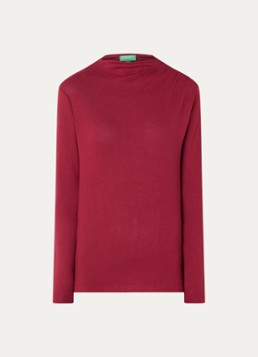 Benetton Dames Trui met boothals in de kleur Donkerrood