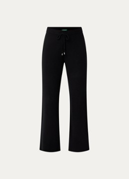 Benetton Dames High waist straight fit broek in kasjmier wolblend in de kleur Zwart