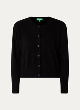 Benetton Dames Fijngebreid vest met ronde hals in de kleur Zwart