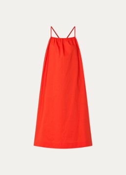 Benetton Dames Midi jurk met split in de kleur Oranjerood