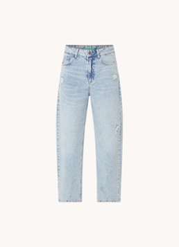 Benetton Dames High waist cropped straight leg jeans in de kleur Indigo