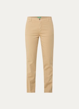 Benetton Dames High waist slim fit chino met steekzakken in de kleur Camel