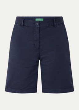 Benetton Dames High waist regular fit korte broek met steekzakken in de kleur Blauw