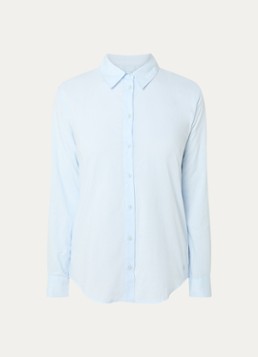 Benetton Dames Blouse met kraag in de kleur Lichtblauw