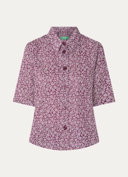 Benetton Dames Blouse met print in de kleur Bordeauxrood