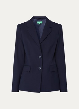 Benetton Dames Blazer met schoudervulling en klepzakken in de kleur Donkerblauw