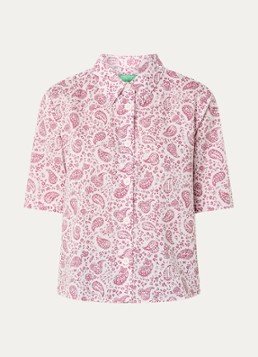 Benetton Dames Blouse met print in de kleur Lichtroze