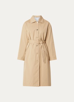 Benetton Dames Trenchcoat met strikceintuur en steekzakken in de kleur Camel