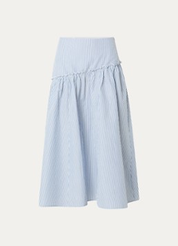 Benetton Dames maxi rok met streepprint in de kleur Staalblauw