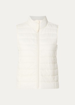 Benetton Dames Gewatteerde bodywarmer met waterafstotende coating in de kleur Zand