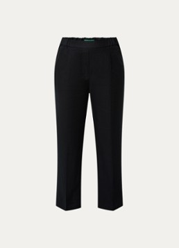 Benetton Dames High waist straight fit chino van linnen met steekzakken in de kleur Zwart